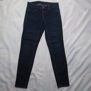 WHBM womens JEANS dark denim LOW RISE skinny BLUE stretch SIZE 28-XS